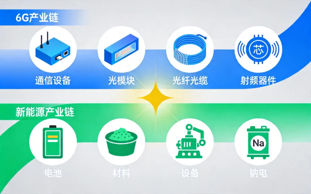 6G通信与新能源电池产业链受益环节图谱