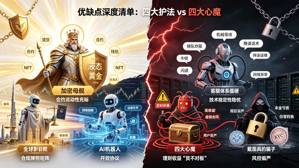关于 OKX “四大护法” 与 “四大心魔” 的对比插图