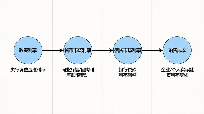 利率政策传导机制示意图