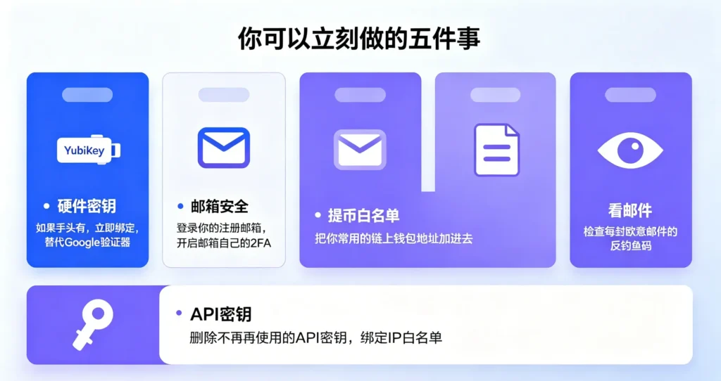 账户五大安全加固步骤示意图
