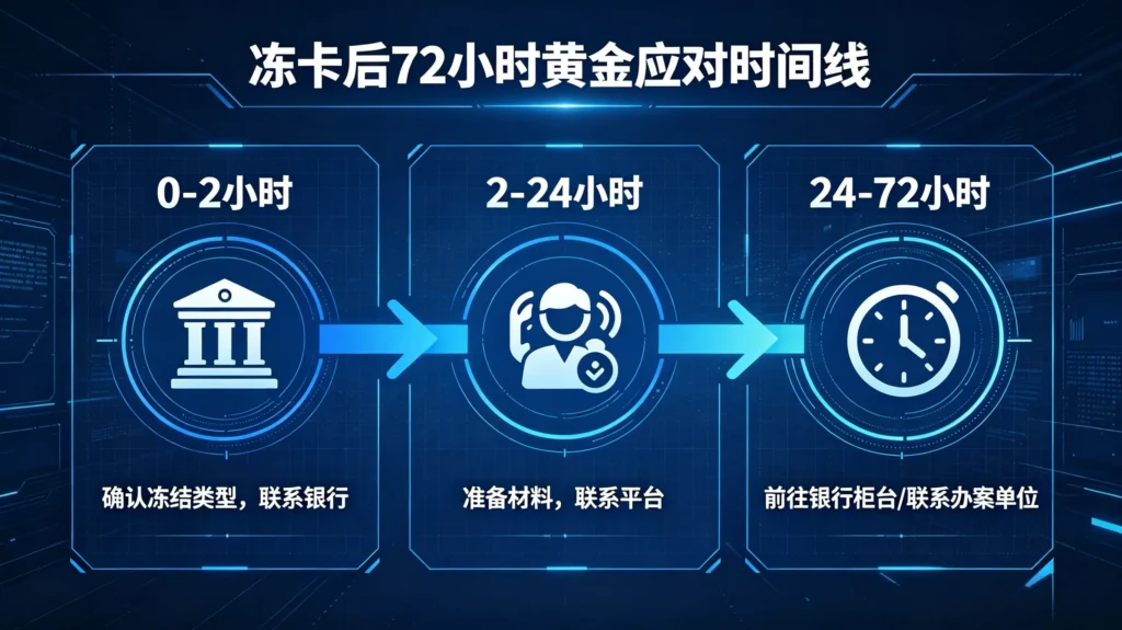 冻卡后 72 小时应对时间线