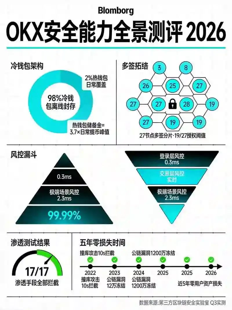 安全能力全景测评：冷热钱包架构/风控体系/历史事件复盘，12项实测零安全漏洞